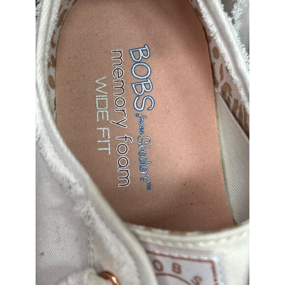 BOBS Womens B Cute Sneakers Wide Fit Canvas White 8W Wide - Picture 4 of 9